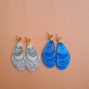 Mussel Shells Statement Earrings | Stud Earrings | Ocean Earrings