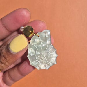 Nautilus Shell Drop Earrings