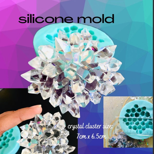Crystal Cluster silicone mold|| High gloss shiny crystal mold || high quality mold