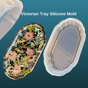 Siliconen mal Victoriaans dienblad: trinketschaal van hars, conservering van bloemen