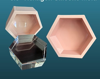 8.5&quot; Hexagon Mold, 3&quot; Deep Hexagon Silicone Molds, Flower Preservation Molds, Deep Casting Molds, Deep Resin Molds