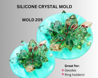 Crystal Cluster Silicone Mold: Geode & Ring Holder (7.5cm x 3cm)