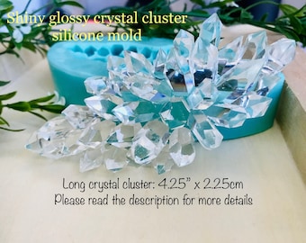 Glossy Crystal Cluster Silicone Mold: Geode Art