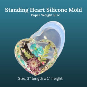 Stampo in silicone per fermacarte a forma di cuore, stampo in silicone a forma di cuore, stampo in resina per fermacarte, stampo per la conservazione dei fiori