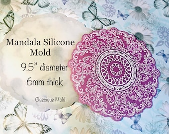9.5” mandala silicone mold || High quality resin silicone mould || Silicone Mold ||