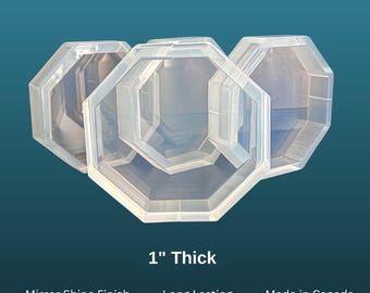5" Octagon Coaster Mold: Shiny Silicone Casting Mold, 1" Deep