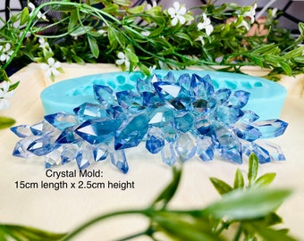 Long Crystal Cluster Mold: Platinum Silicone, Resin Craft