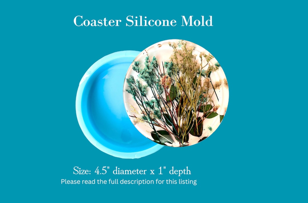 4.5 Coaster Molds, Shiny Coaster Molds, 1 Deep Casting Molds, Classique