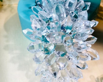 Glossy Crystal Cluster Silicone Mold: Geode Resin Art (4.25" x 2.5")