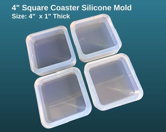 4" Square Coaster Mold: Deep Resin Casting, Flower Preservation
