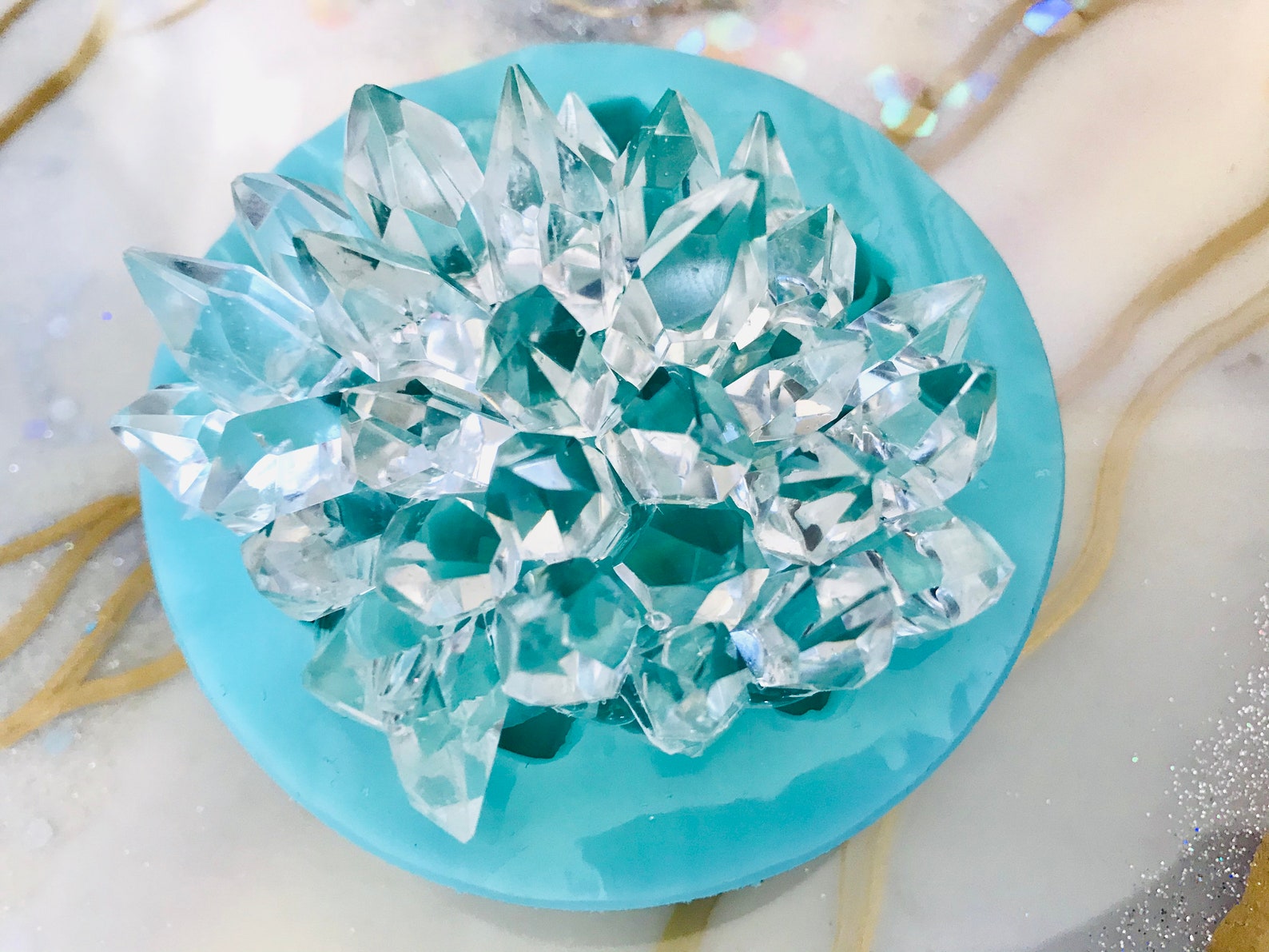 Crystal Cluster Silicone Mold High Gloss Shiny Crystal Mold Etsy