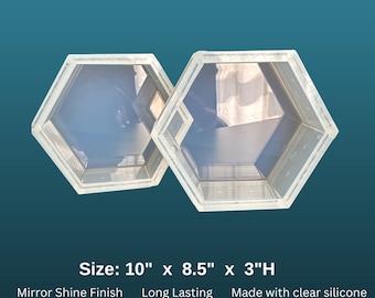10&quot;  Hexagon Mold, 3&quot; Deep Hexagon Silicone Molds, Flower Preservation Molds, Deep Casting Molds, Deep Resin Molds