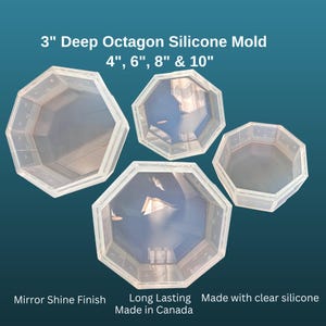 Octagon Silicone Mold: 3" Deep Resin Casting, Flower Preservation