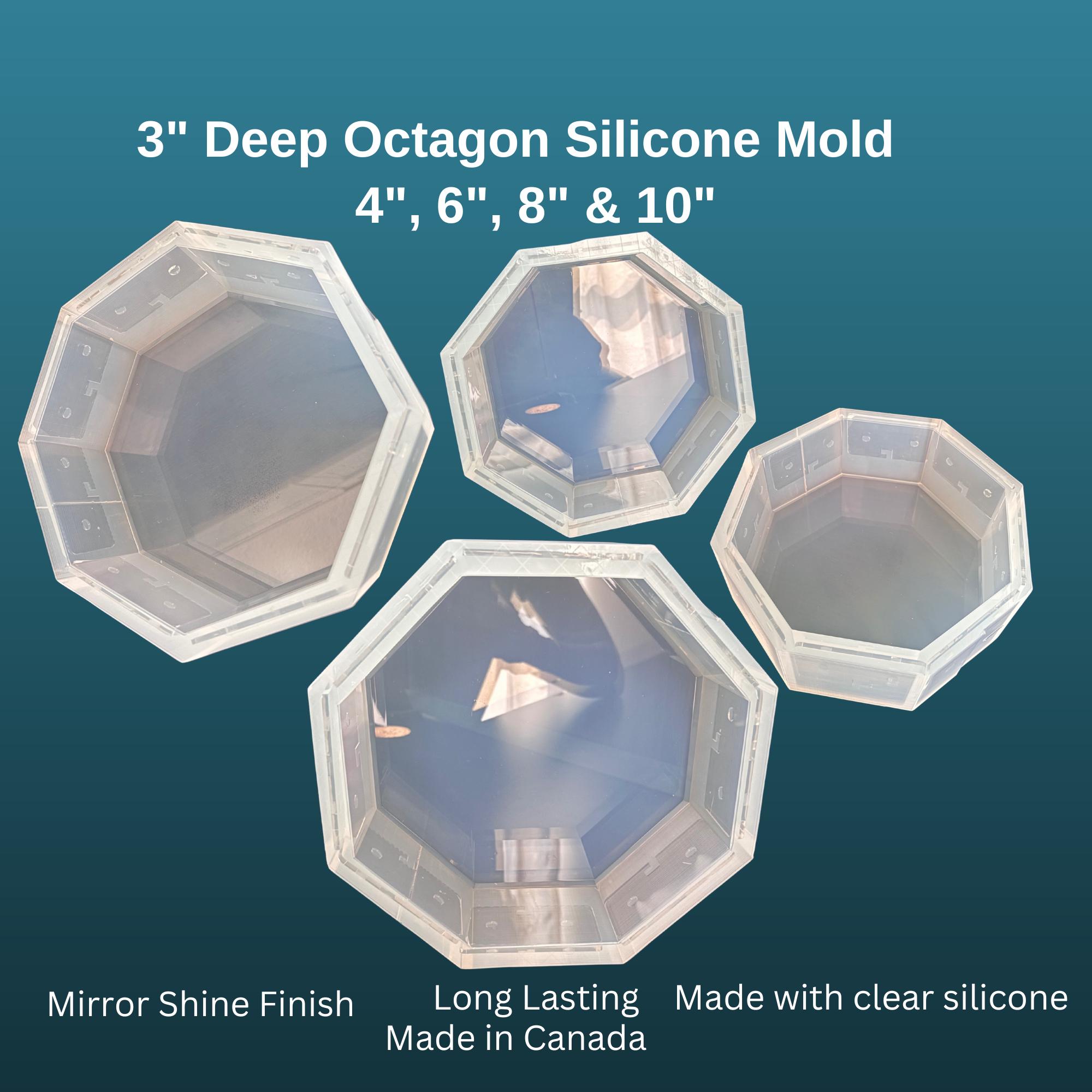 3" Deep Octagon Silicone Molds, Flower Preservation Molds, Deep Casting Molds, Deep Resin Molds, Molds For Flower Preservation