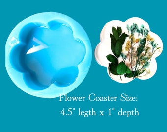 Flower Coaster Mold: Shiny Silicone Casting Mold (4.5" Diameter)