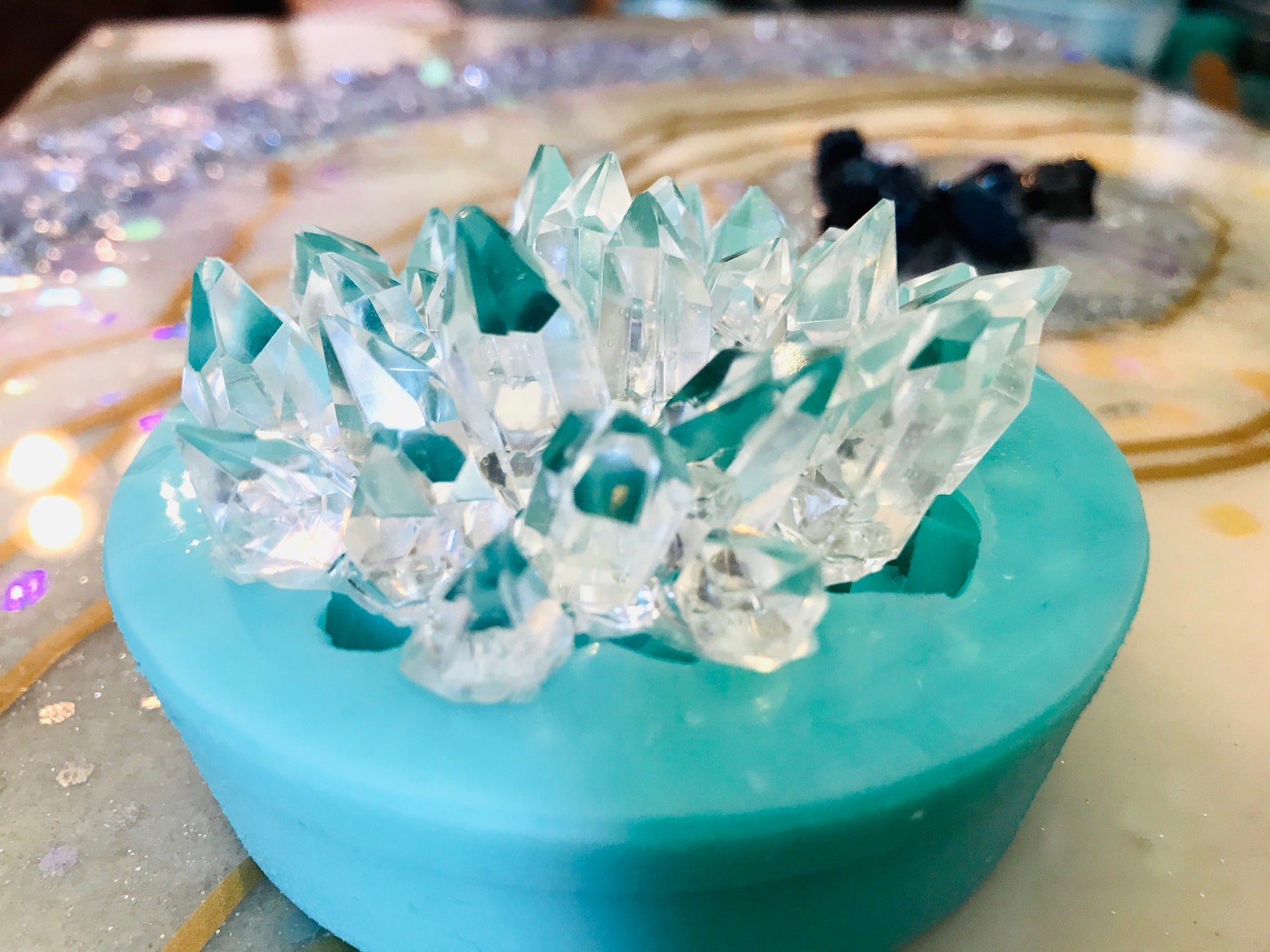 Crystal Cluster Silicone Mold High Gloss Shiny Crystal Mold Etsy