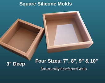 3&quot; Deep Square Silicone Molds, Flower Preservation Molds, Deep Casting Molds, Deep Resin Molds, Molds For Flower Preservation