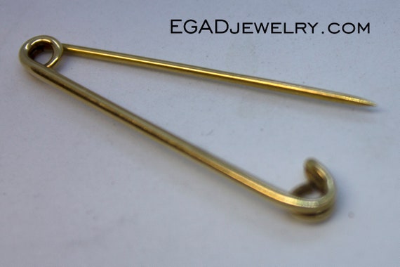 Vintage 14K Yellow Gold Safety Pin Gold Jewelry Sa