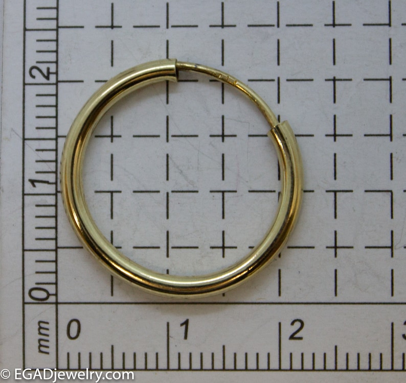 Vintage 10k Yellow Gold Hoop Earrings 2cm