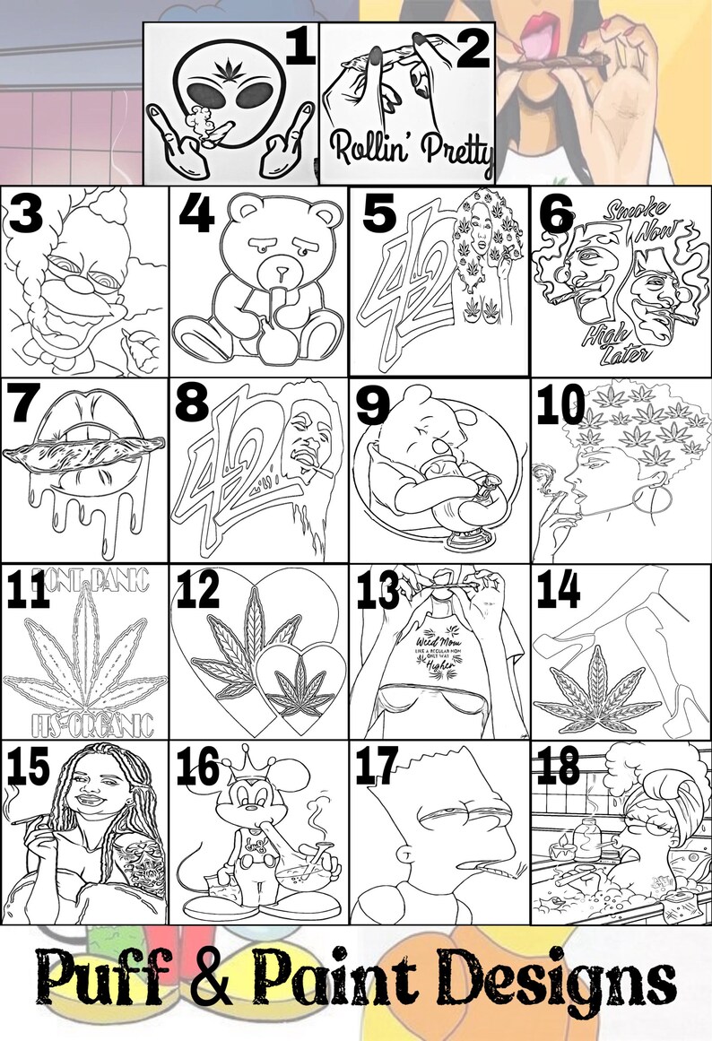 Puff and Paint 420 Paint Party Paint Kit Stoner Sip and Etsy