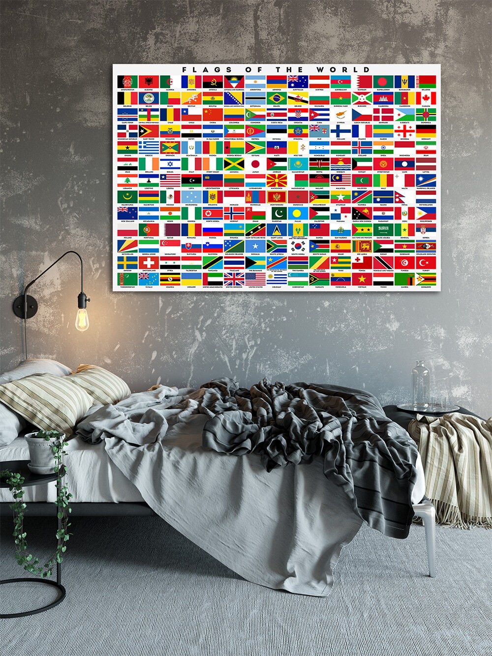 Flags of the World Art Print World Country Flags Poster Etsy