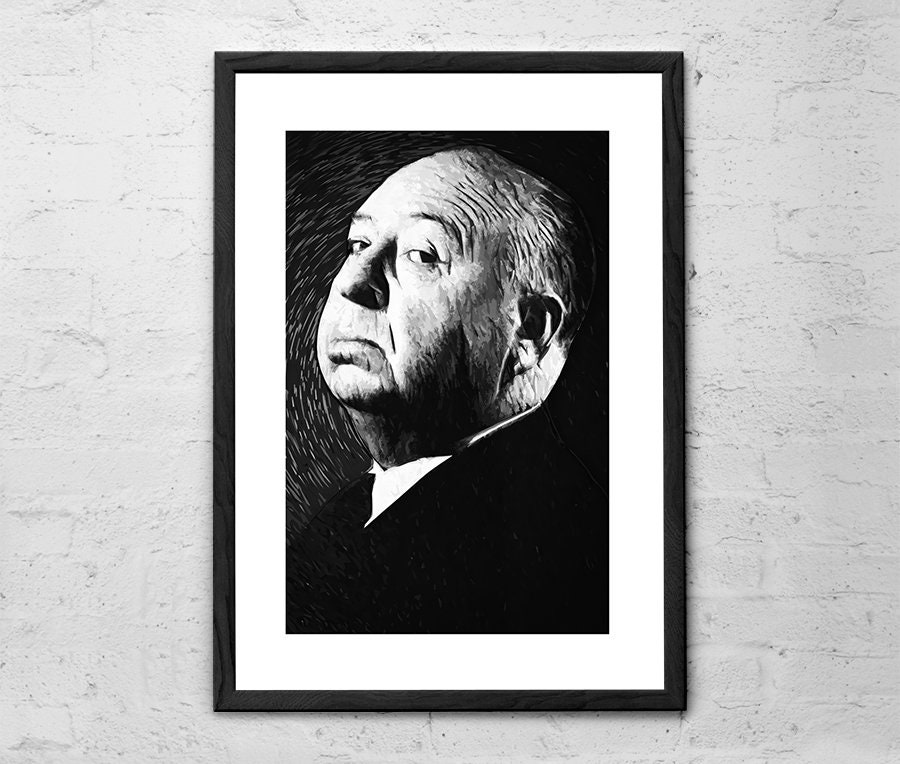 Alfred Hitchcock Illustration Alfred Hitchcock Art Print | Etsy