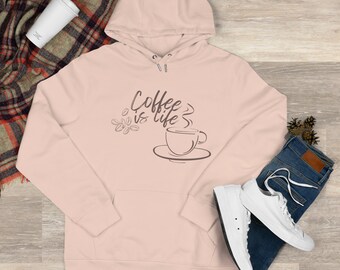 Pastel Color, Coffee, Coffee is Life Hooded Sweatshirt