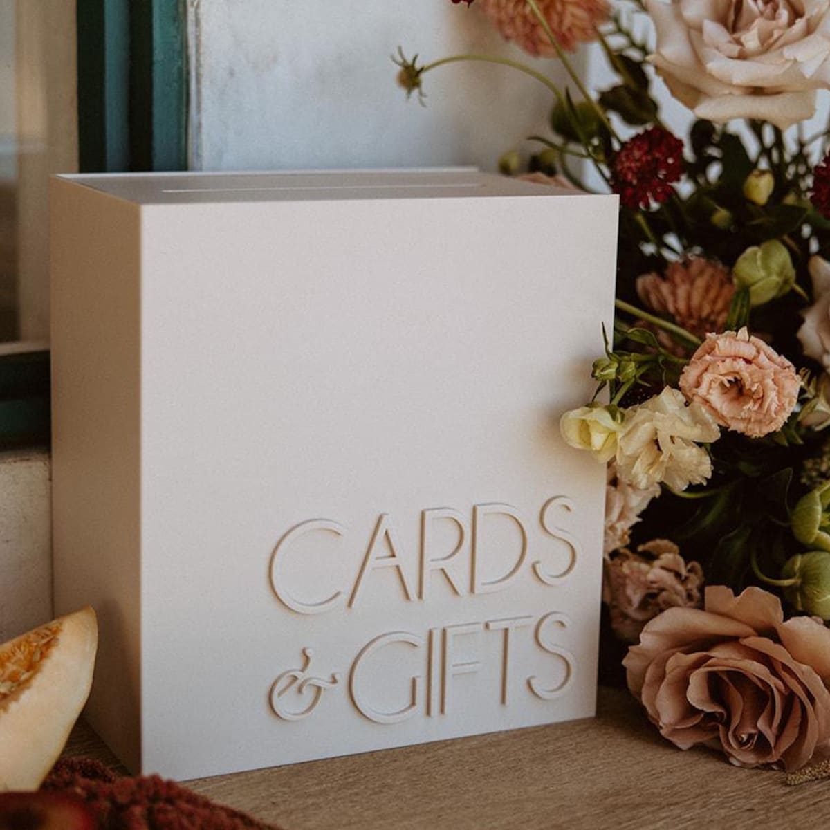 Beige Acrylic Card Box | Matte Wedding Acrylic Box