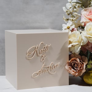 Infinity Edge Wedding Card Box with Lock | Cards + Gifts Box | Personalized Wedding Acrylic Card Box | Wishing Well | 10x10x10 Card Box