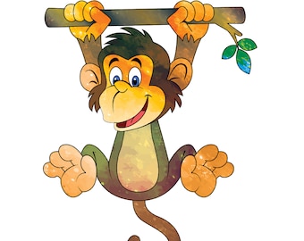 Vinilo hogar arte mono decoración pegatina espacio exterior fondo diseño adhesivo animal chimpancé niños dormitorio sala de estar pared calcomanía