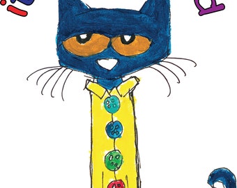 Pete the Cat Decal, It's All Good, Pete the Cat Decor, Groovy Vinyl Wall Sticker for Nursery or Children’s Bedroom