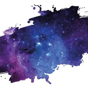 Kids Bedroom Living Room Outer Space Brushed Paint Like Art Design Adhesive Wall Decal - Vinyl Home Decor Galaxy Nebula Sticker Decoration