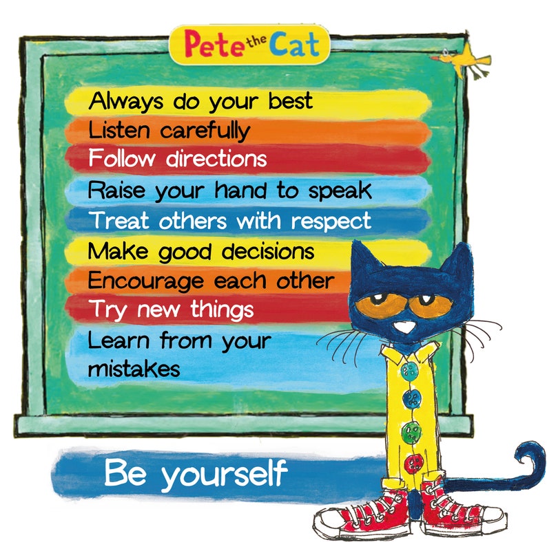 Pete the Cat Classroom Decor - Vinyl Wall Decal for Teachers, Toddlers