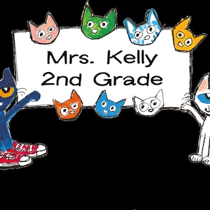 Pete the Cat Personalized Classroom Decal, Custom Teacher Wall Decor, Pete Classroom Sticker