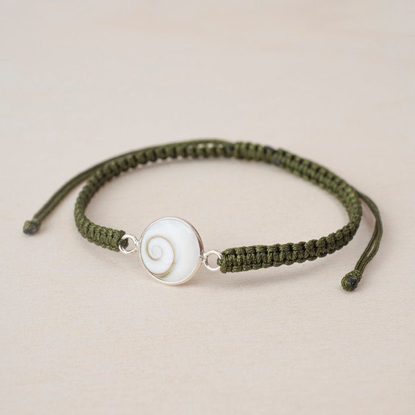 Shell Bracelet, Shiva Bracelet, Macrame Bracelet, Surf Bracelet, Stone String Bracelet, Stone Armband, Shiva Eye Armband, Eye of Shiva