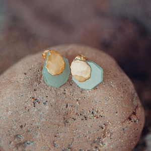 Turquoise Earrings, Stone Earrings, 18k Gold Earrings, Jade Earrings, Chalcedony Earrings, Gem Gold Earrings, Bridesmaid Earrings
