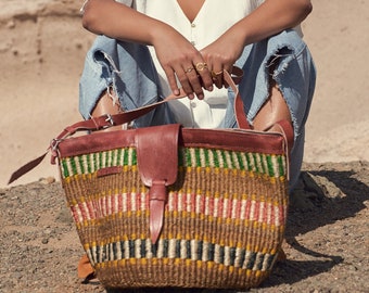 Bohemian Bag, Canvas Bag, Boho Bag, Straw Bag, Crossbody Bag, Beach Bag, Summer Bag, Hippie Bag, Bag for Women, Straw Purse, Boho Purse