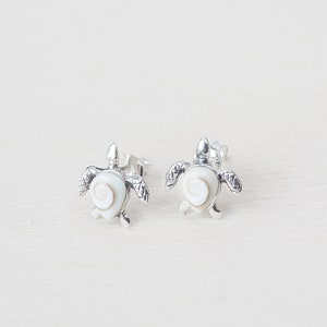 Shell stud earrings, Silver Stud Earrings, Turtle Earrings, Tortoise Earrings, Shell Earrings, Shiva Eye Earrings, Earrings studs for women