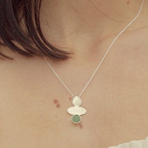 Labradorite Necklace, Aventurine Necklace, Mojave Turquoise Necklace, Minimalist Necklace, 18K Gold Necklace, Gift for Mom, Gemstone Pendant image 1