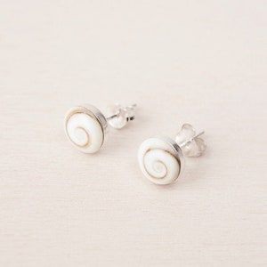 Silver Stud Earrings, Shiva Eye Earrings, Silver Studs, Sterling Silver Stud Earrings, Shell Stud Earrings, Shell Earrings, Earrings Studs