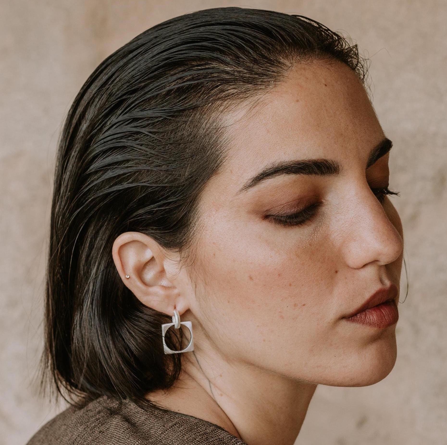 Minimalist Gold Earrings, Geometric Stud Earrings, Asymmetric Silver Earrings, Double Hoop Earrings, Open Circle Earrings, Dangle Earrings