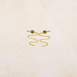 Unique Earrings, Boho Earrings, Lightning Earrings, ZigZag Earrings, Geometric Earrings, Earrings for Women, Chevron Earrings, Wire Earrings 18k Gold