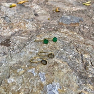 Aquamarine Earrings, Aqua Chalcedony Earrings, Tiny Gemstone Earrings, Turquoise Earrings, Tiny Dangle Earrings, Blue Gemstone Earrings Gold image 8