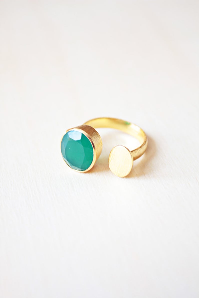 Aquamarine Ring, Green Onyx Ring, Gem Stone Ring, Blue Stone Ring, Gemstone Ring, Gem Rings for Women, Rose Quartz Ring,Aqua Chalcedony Ring Green Onyx