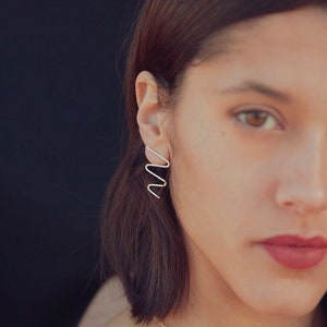 Unique Earrings, Boho Earrings, Lightning Earrings, ZigZag Earrings, Geometric Earrings, Earrings for Women, Chevron Earrings, Wire Earrings image 2