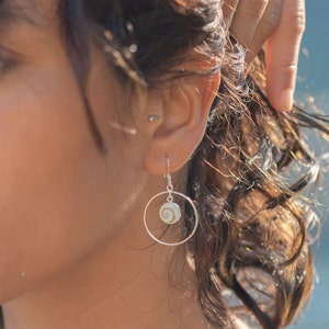 Shiva Auge Muschel Ohrringe - Sterling Silber - Good Luck Seashell Schmuck