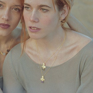 Labradorite Necklace, Aventurine Necklace, Mojave Turquoise Necklace, Minimalist Necklace, 18K Gold Necklace, Gift for Mom, Gemstone Pendant image 5