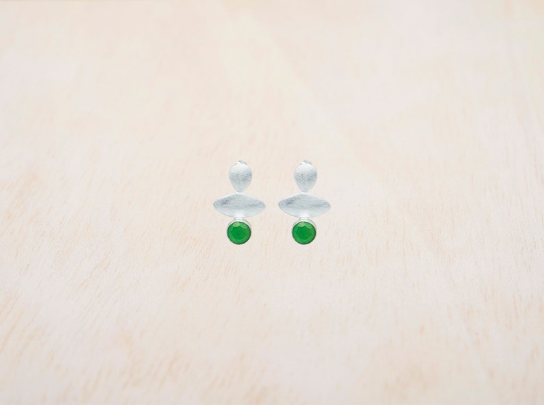 Aventurine Earrings, Gemstone Stud Earrings, Gold Stud Earrings, Boho Wedding Earrings, Green Stone Earrings, Green Earrings, Gift for Her image 7