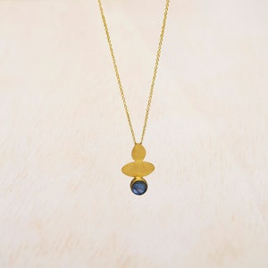 Labradorite Necklace, Aventurine Necklace, Mojave Turquoise Necklace, Minimalist Necklace, 18K Gold Necklace, Gift for Mom, Gemstone Pendant image 8