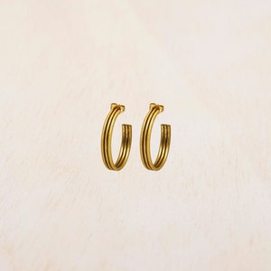 Hoop Earrings, Boho Wedding Earrings, Triple Hoop Earrings, Triple Band Earrings, Gold Hoop Earrings, Open Hoop Earring, Earrings Gold Women zdjęcie 8